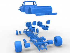Jet pulling truck 2wd Scale 1 to 25 3D Baskı Modeli