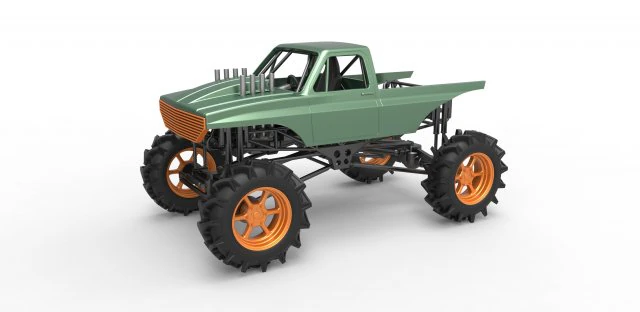 Mud truck 2 Scale 1 to 25 3D Print Model .c4d .max .obj .3ds .fbx .stl .blend 