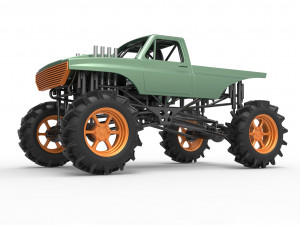 Mud truck 2 Scale 1 to 25 3Dプリントモデル