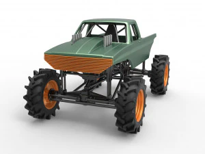 Mud truck 2 Scale 1 to 25 3D Print Model