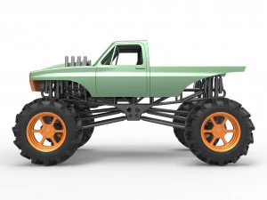Mud truck 2 Scale 1 to 25 3D Print Model