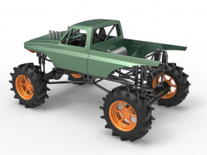 Mud truck 2 Scale 1 to 25 3D Print Model