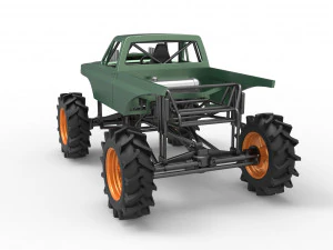 Mud truck 2 Scale 1 to 25 3D Print Model