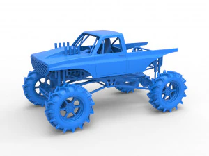 Mud truck 2 Scale 1 to 25 3D Print Model