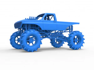 Mud truck 2 Scale 1 to 25 3D Print Model