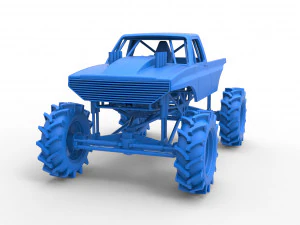 Mud truck 2 Scale 1 to 25 3D Print Model