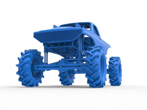 Mud truck 2 Scale 1 to 25 3D Print Model