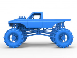 Mud truck 2 Scale 1 to 25 3D Print Model