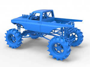 Mud truck 2 Scale 1 to 25 3D Print Model