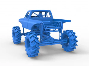 Mud truck 2 Scale 1 to 25 3D Print Model
