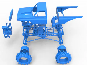 Mud truck 2 Scale 1 to 25 3D Print Model