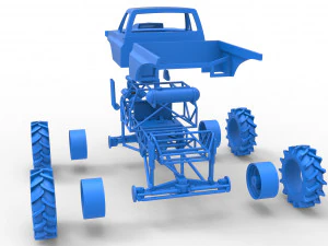Mud truck 2 Scale 1 to 25 3D Print Model