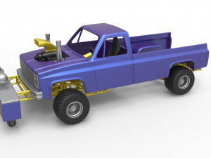 Pulling truck 4wd Scale 1 to 25 3D Print Model