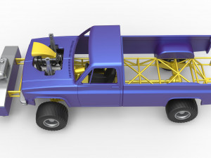 Pulling truck 4wd Scale 1 to 25 3D Print Model