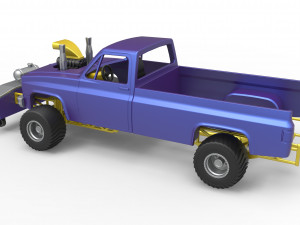Pulling truck 4wd Scale 1 to 25 3D Print Model