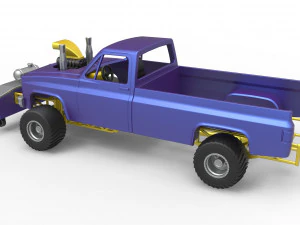 Pulling truck 4wd Scale 1 to 25 3D Print Model