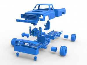 Pulling truck 4wd Scale 1 to 25 3D Print Model