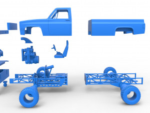 Pulling truck 4wd Scale 1 to 25 3D Print Model
