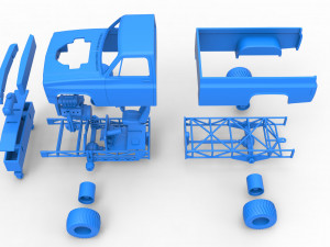 Pulling truck 4wd Scale 1 to 25 3D Print Model