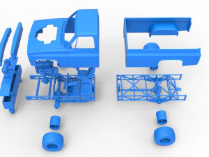 Pulling truck 4wd Scale 1 to 25 3D Print Model
