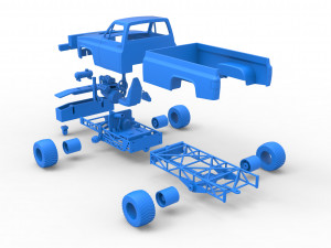 Pulling truck 4wd Scale 1 to 25 3D Print Model