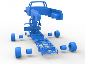 Pulling truck 4wd Scale 1 to 25 3D Print Model
