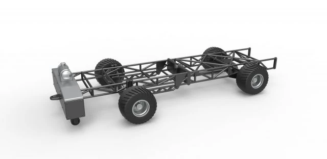 Chassi de caminh&atilde;o puxador 4x4 Escala 1 a 25 Modelo de Impressão 3D .c4d .max .obj .3ds .fbx .stl .blend 