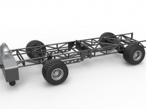 Chassis of 4wd pulling truck Scale 1 to 25 3D Print Model