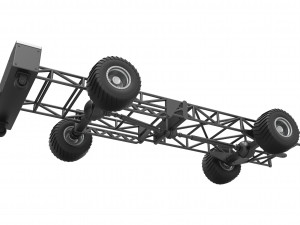 Chassis of 4wd pulling truck Scale 1 to 25 3D Принт Модель