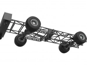 Chassi de caminh&atilde;o puxador 4x4 Escala 1 a 25 Modelo de Impressão 3D