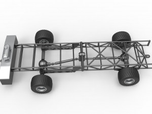 Chassis of 4wd pulling truck Scale 1 to 25 3D Принт Модель