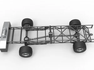 Chassi de caminh&atilde;o puxador 4x4 Escala 1 a 25 Modelo de Impressão 3D