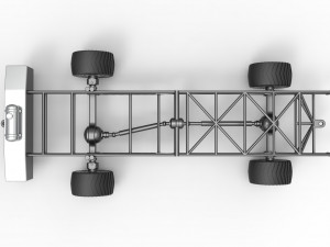 Chassis of 4wd pulling truck Scale 1 to 25 3D Принт Модель