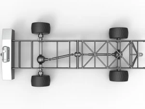 Chassi de caminh&atilde;o puxador 4x4 Escala 1 a 25 Modelo de Impressão 3D