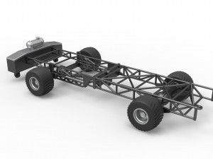 Chassis of 4wd pulling truck Scale 1 to 25 3D Принт Модель
