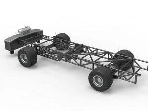 Chassi de caminh&atilde;o puxador 4x4 Escala 1 a 25 Modelo de Impressão 3D