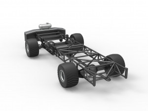 Chassis of 4wd pulling truck Scale 1 to 25 3D Принт Модель