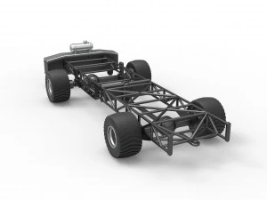 Chassi de caminh&atilde;o puxador 4x4 Escala 1 a 25 Modelo de Impressão 3D