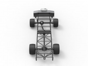 Chassis of 4wd pulling truck Scale 1 to 25 3D Принт Модель