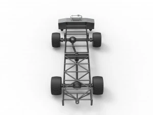 Chassi de caminh&atilde;o puxador 4x4 Escala 1 a 25 Modelo de Impressão 3D