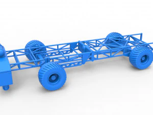 Chassi de caminh&atilde;o puxador 4x4 Escala 1 a 25 Modelo de Impressão 3D