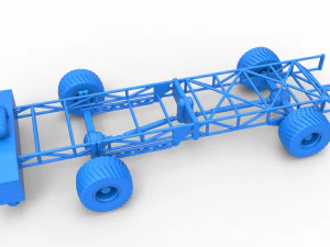Chassi de caminh&atilde;o puxador 4x4 Escala 1 a 25 Modelo de Impressão 3D