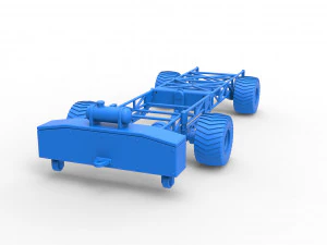Chassi de caminh&atilde;o puxador 4x4 Escala 1 a 25 Modelo de Impressão 3D