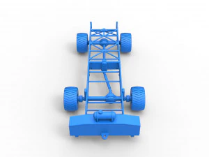 Chassi de caminh&atilde;o puxador 4x4 Escala 1 a 25 Modelo de Impressão 3D