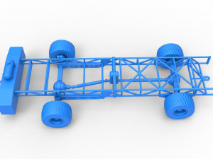 Chassis of 4wd pulling truck Scale 1 to 25 3D Принт Модель