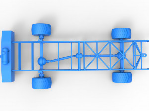 Chassis of 4wd pulling truck Scale 1 to 25 3D Принт Модель
