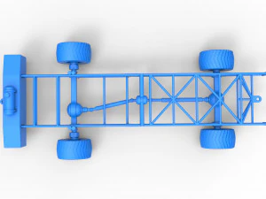 Chassi de caminh&atilde;o puxador 4x4 Escala 1 a 25 Modelo de Impressão 3D