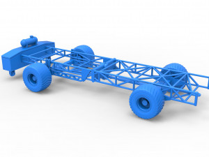 Chassis of 4wd pulling truck Scale 1 to 25 3D Принт Модель