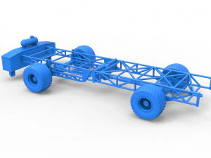 Chassi de caminh&atilde;o puxador 4x4 Escala 1 a 25 Modelo de Impressão 3D