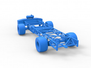 Chassis of 4wd pulling truck Scale 1 to 25 3D Принт Модель